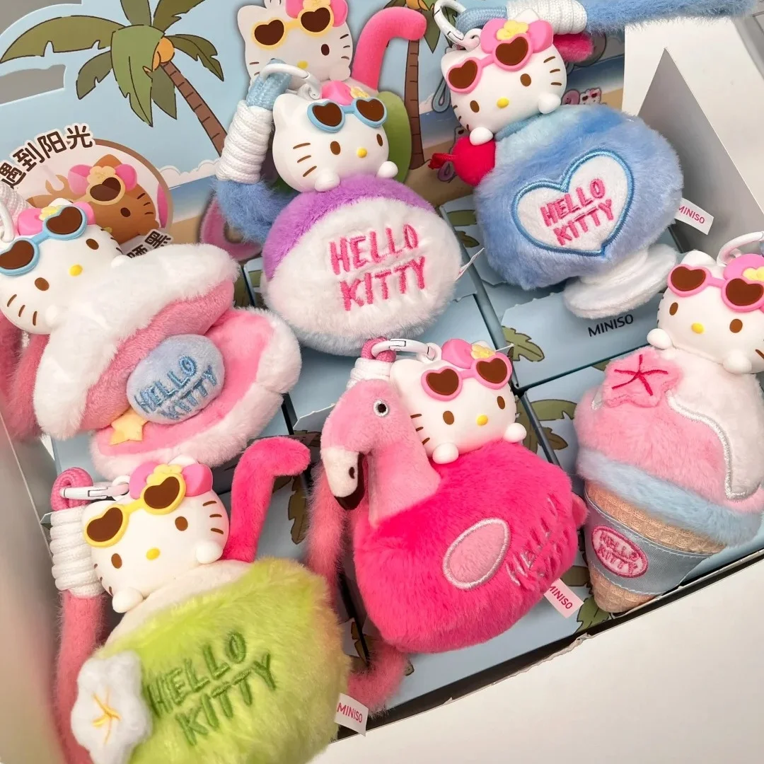 

Genuine Hellokitty New Summer Black Skin Series Blind Box Plush Aromatherapy Blind Box Color-Changing Doll Pendant Decorations