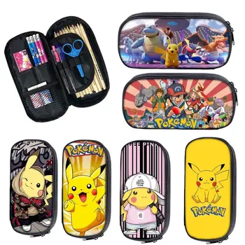Pokemon lápis caso dos desenhos animados anime pikachu periférico saco de lápis material escolar caso material presente saco estacionário presentes