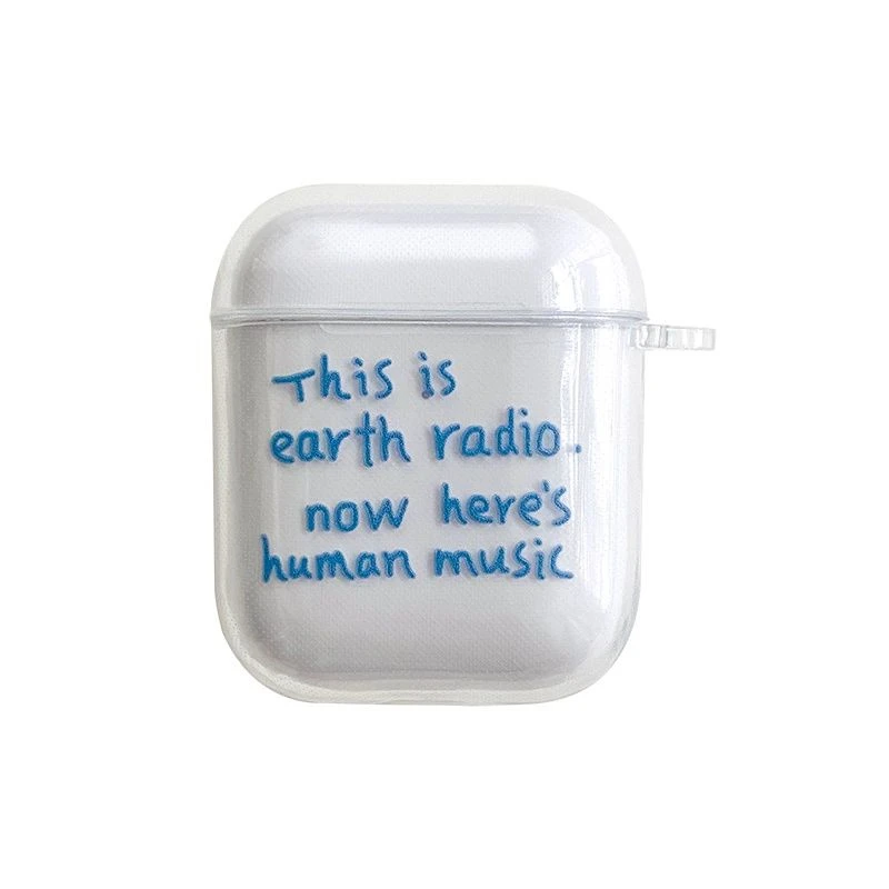 English Text Clear Soft TPU Earphone Case For Airpods 1 2 3 4 Pro Pro2 Pro3 Shockproof with Hook Accessories Airpods Cover - view 5