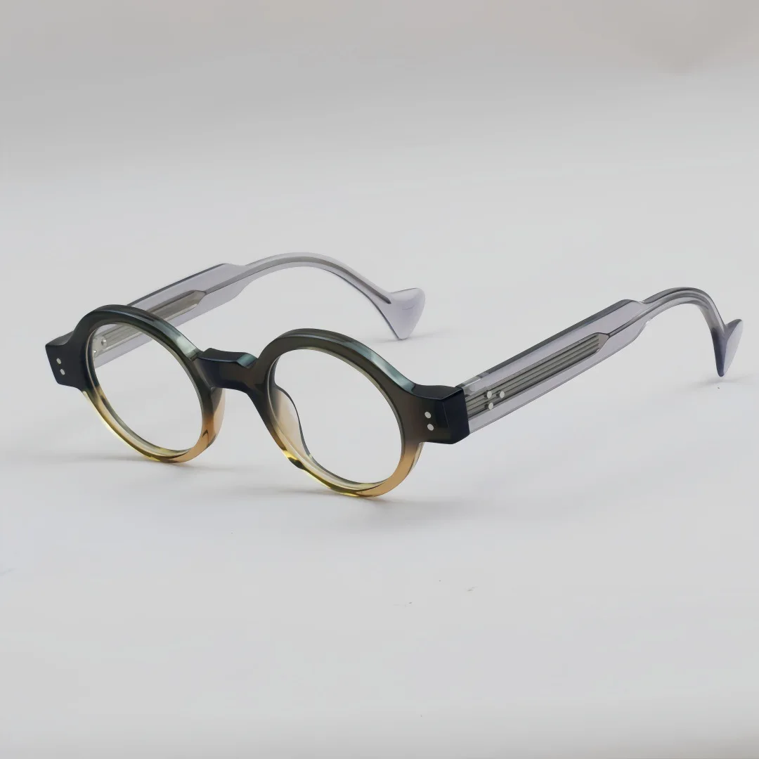 

Fashion Retro Round Glasses Frame for Men Myopia Reading Eyeglasses Thick Acetate Women Optical Prescription Custom Lens Eyewear