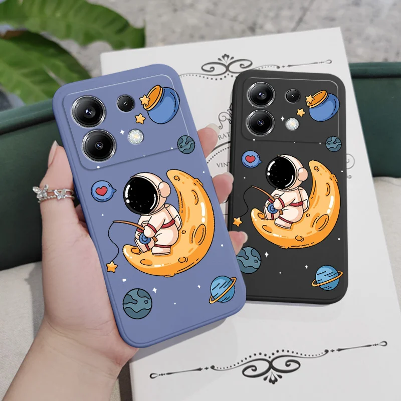 Angling Astronaut Phone Case For Xiaomi Poco F8 F7 X7 X6 F6 M6 M5 M5S F5 X5 F4 X4 M4 F3 M3 X3 Pro 4G 5G GT Silicone Cover