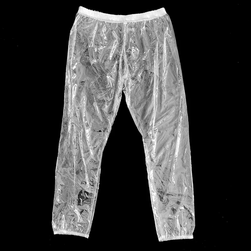 

Супер прозрачные сексуальные брюки из ПВХ, пластиковые брюки, спортивные штаны, спортивные штаны с эластичной резинкой на талии, пластиковые пижамные штаны унисекс
