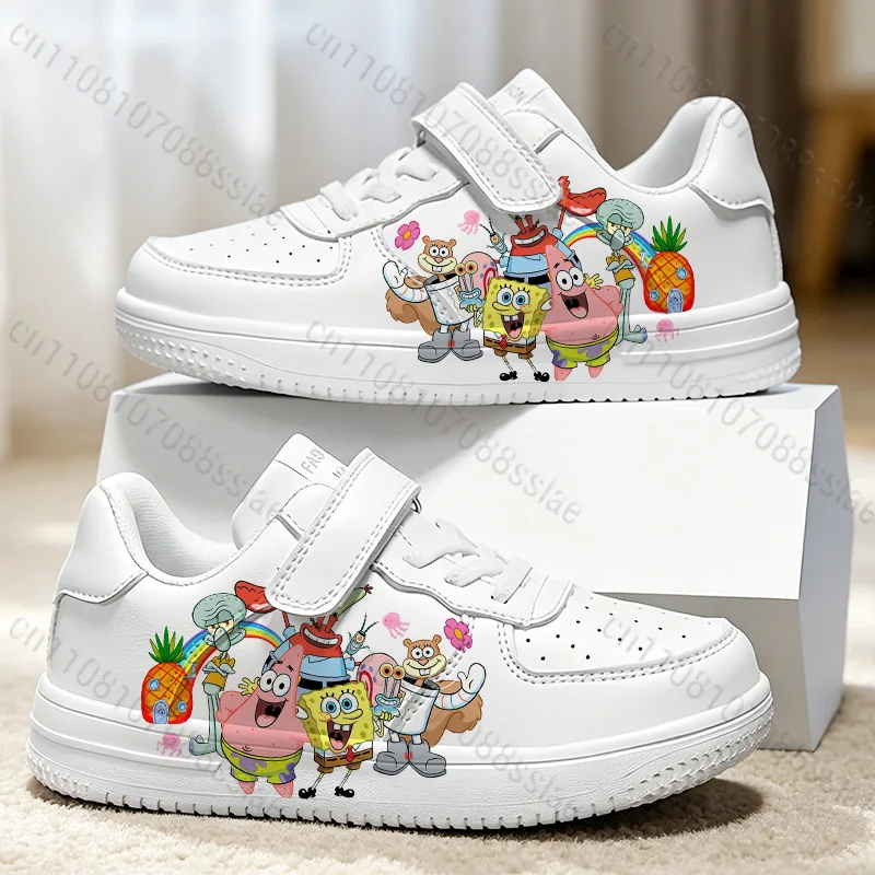 SpongeBobs Cartoon Pattern Girls Boys Children Teenager Student Parent Child Lightweight Comfortable Non-slip Casual Shoes