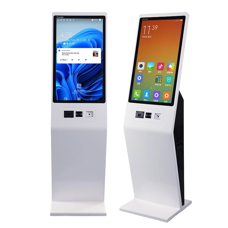 15.6 21.5 32 inch Floor Standing Touch Screen PC Self-Ordering Payment Kiosk,Interactive Self Service Android POS Printer Kiosk