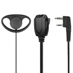D Shape Soft Ear Hook Earpiece 2 Pin PTT With Mic Headset For UV-5R 888S 777S 666S BF Handheld Walkie Talkie BaoFeng Accessories