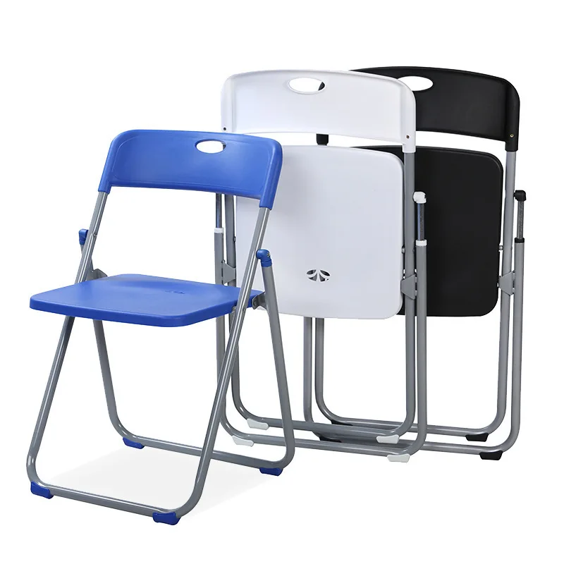 Folding Plastic Chair Home Use Comfortable Backrest Chair for Bedroom Dorm Office Outdoor Exhibition Space-Saving Dining Seat