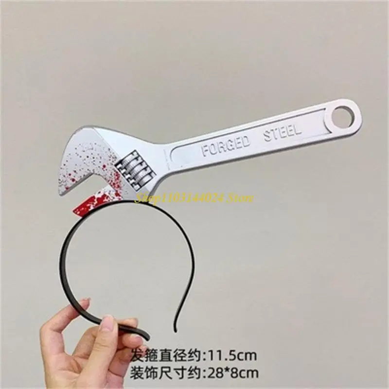 N5KE Funny Knife in Head Headband Party Decorations Photo Props Wacky Hair Hoop