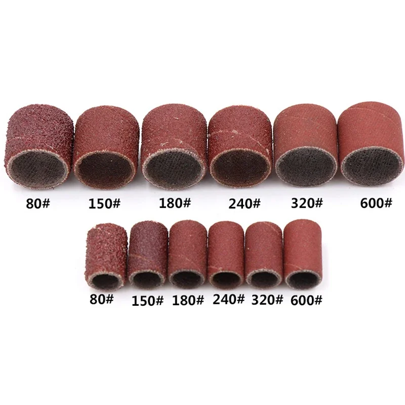 

80 120 150 180 240 ~ 600 зернистость шлифовальные ленты барабанные втулки комплект бит аксессуары для шлифовальных колпачков ленты для электрического маникюрного аппарата