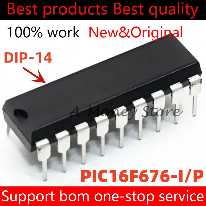 (5-100pcs)PIC16F676 PIC16F676-I/P DIP-14