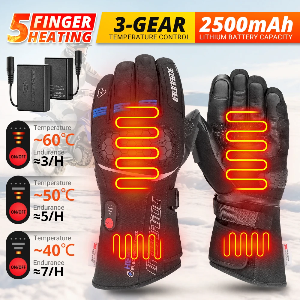 

Self Heating Gloves Winter Skiing Heating Gloves Waterproof Electric Heating Motorcycle Gloves Touch Screen