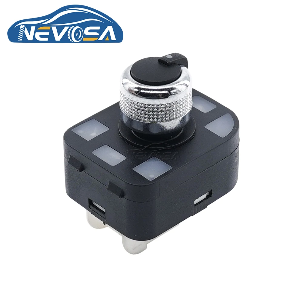 NEVOSA 4F0959565A For Audi Chrome Q7 R8 A6 S6 TT S4 A4 Rear View Knob Mirror Switch Button 4FD959565A 4H0959565 Car Accessories
