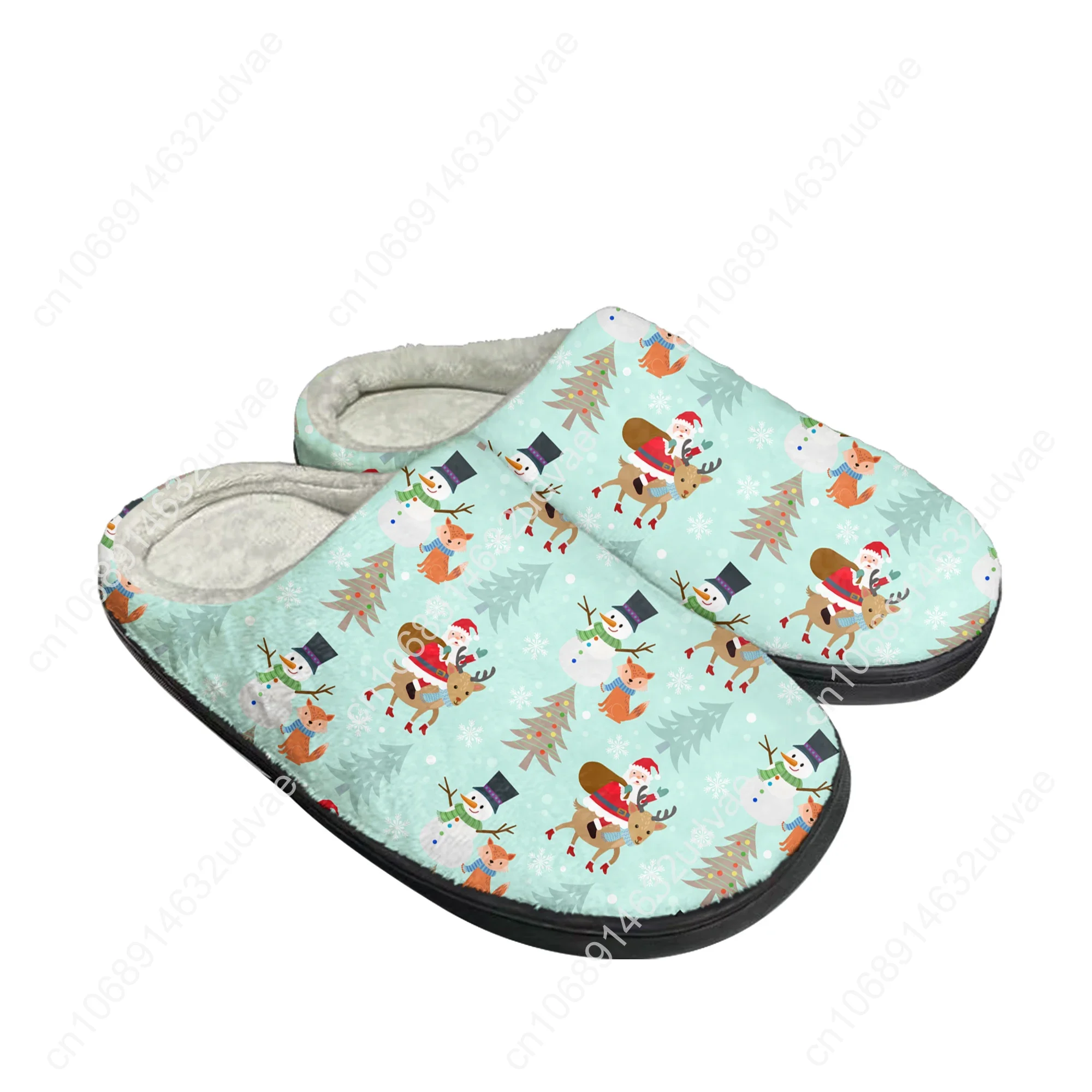 

Christmas Cotton Slippers Men Women Plush Bedroom Casual Keep Warm Home Bedroom Shoes Thermal Indoor Slipper Customized Shoe