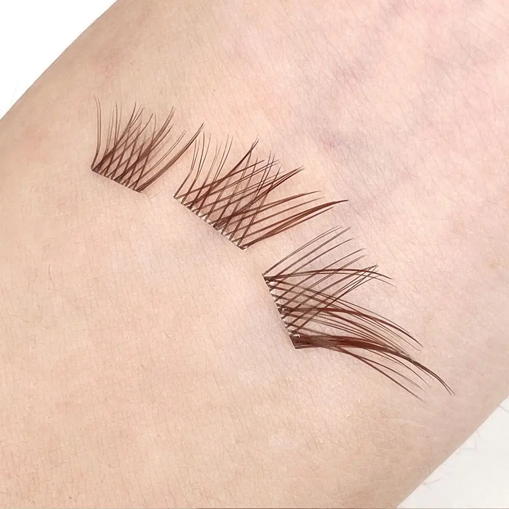 3D Manga Fox Eye marron grappes de cils brun foncé doucement grappes de cils naturel moelleux cils individuels bricolage Extensions de cils