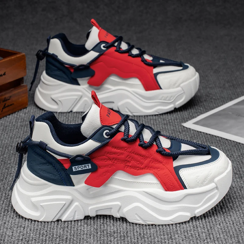 

2025 New Trend Breathable Niche Low Top Comfortable Thick Sole Casual Sports Fashion Men's Shoes Trend