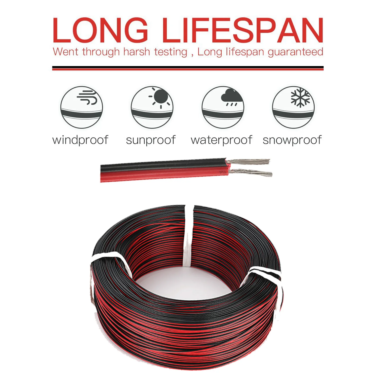 UL2468 28/26/24/22/18/16AWG Tinned Copper Red Black Electric Wire For Car Speaker Fan Led Strip Light DIY Extension Cable