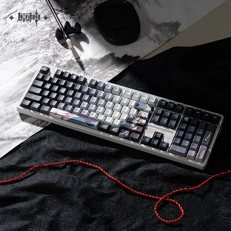 

[Genuine]Genshin Impact Customized Keyboard Shenhe 108 Keys Hot Swappable DIY Switch RGB 8000mAh BT 2.4G Wireless Game Keyboard