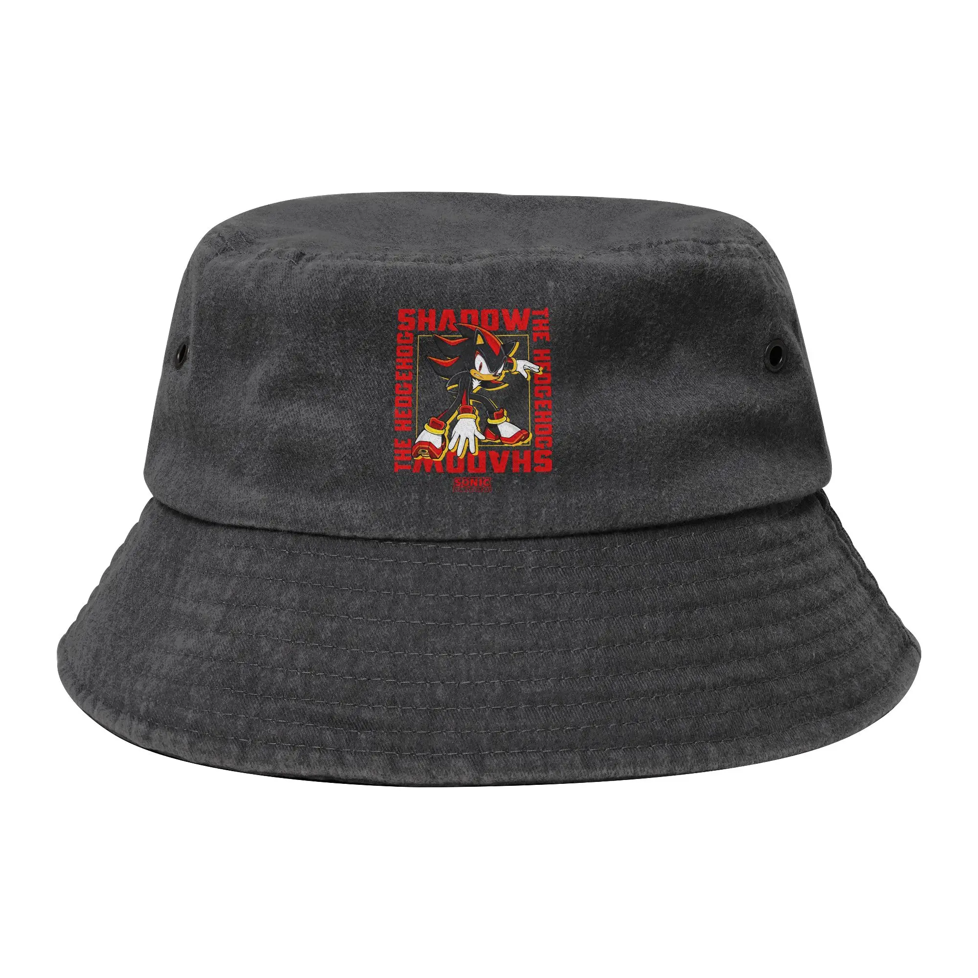 Vocation Hedgehog Shadow Game Cartoon Bucket Hat Unisex Distressed Denim Hot Sun Hat  Bob Fishing Caps