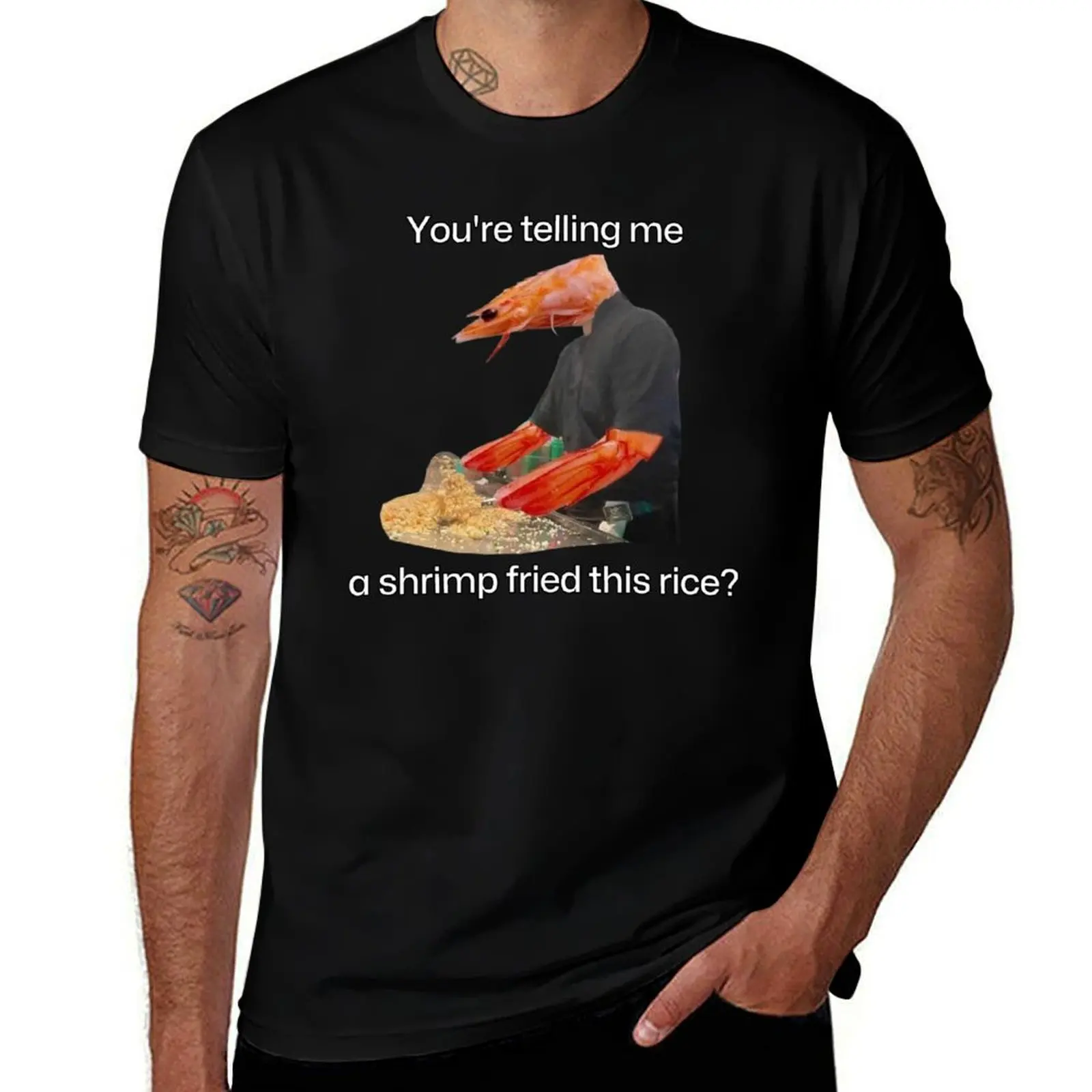 camisas ¿Camiseta yo gambas t este arroz frito? Camiseta contar eres hombre una camiseta divertida 100% algodón