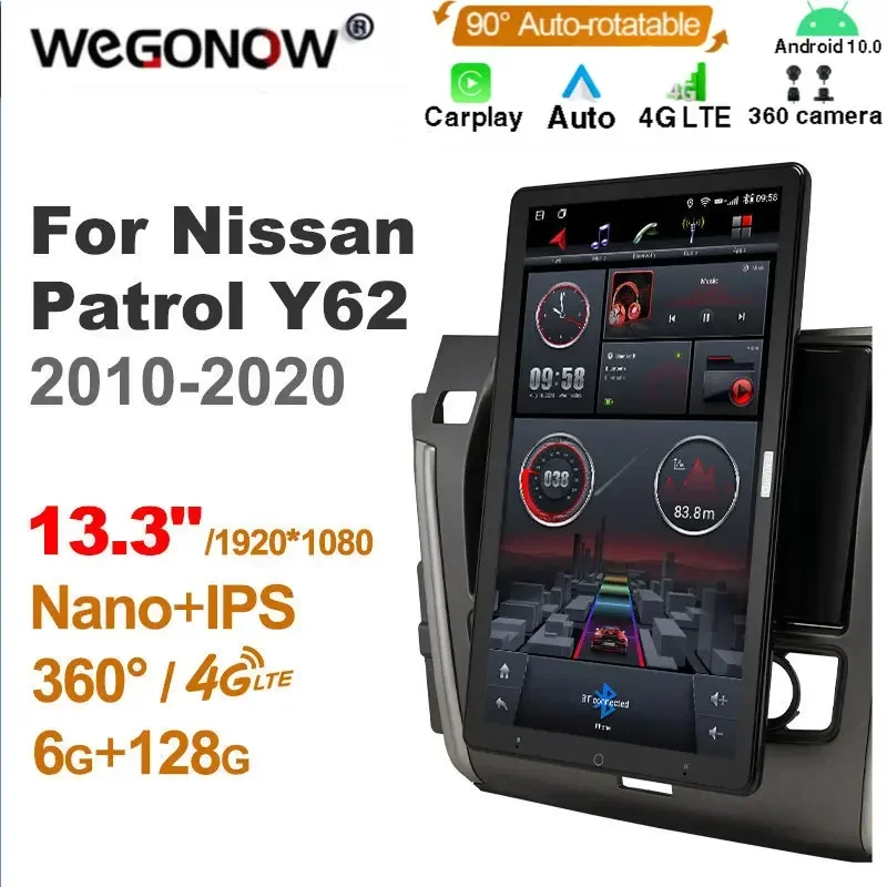 13.3 ''Eigen Android10.0 Auto Multimedia Voor Nissan Patrol Y62 2010-2020 Auto Radio Audio 4G Lte 360 Optische Coaxiale Geen Dvd