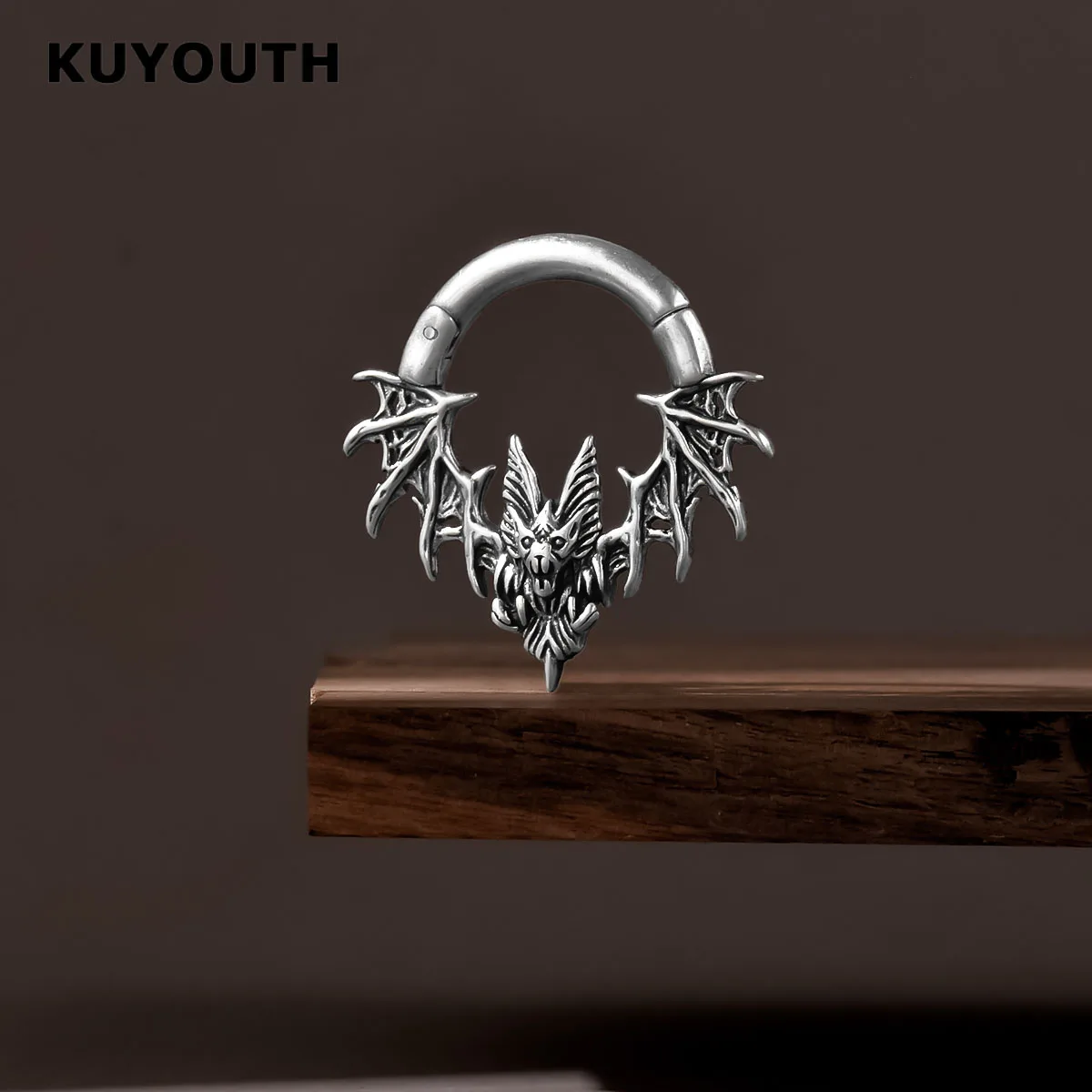 

KUYOUTH 2PCS Halloween Gothic Copper Bat Ear Weight Gauges Expanders Magnet Stretchers Piercing Body Jewelry
