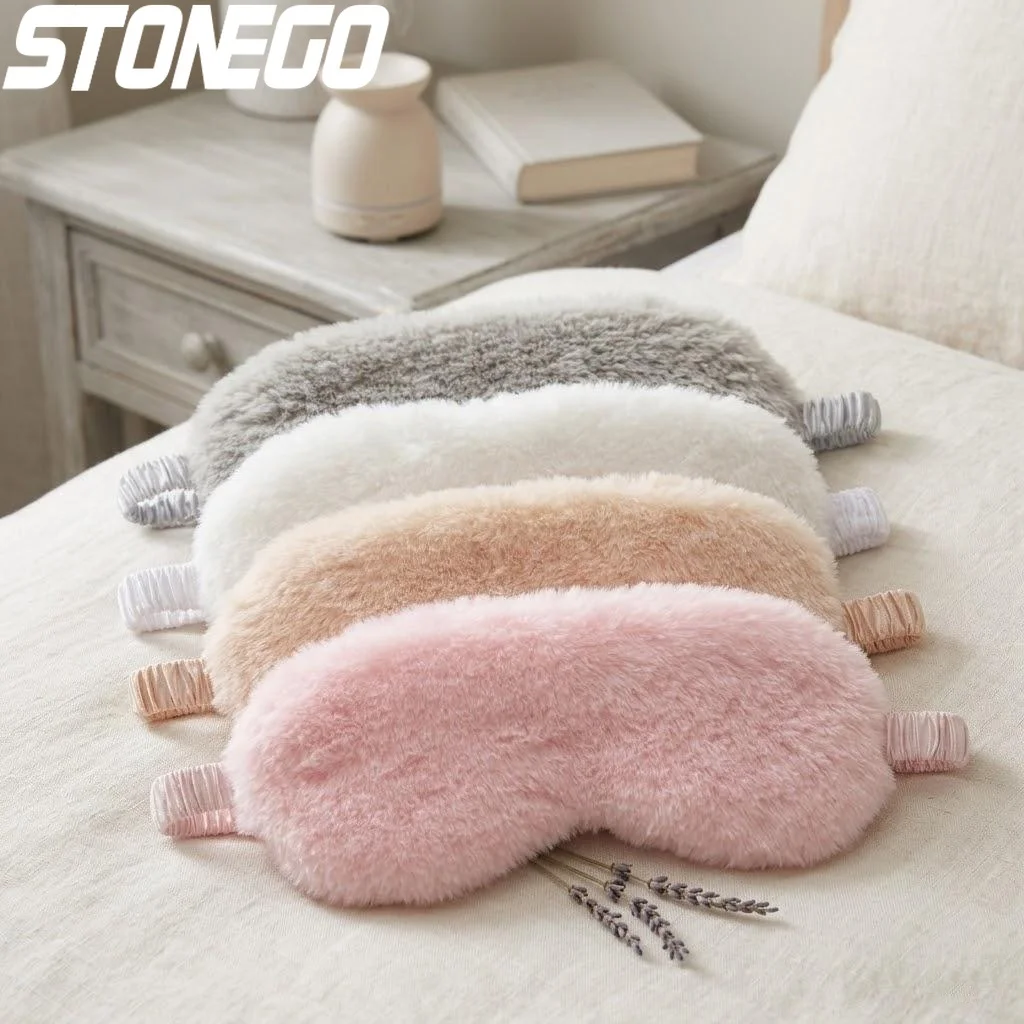 Soft Plush Eye Mask for Sleep Comfortable Eyeshade for Rest Relaxation Travel Light Blocking Blindfold