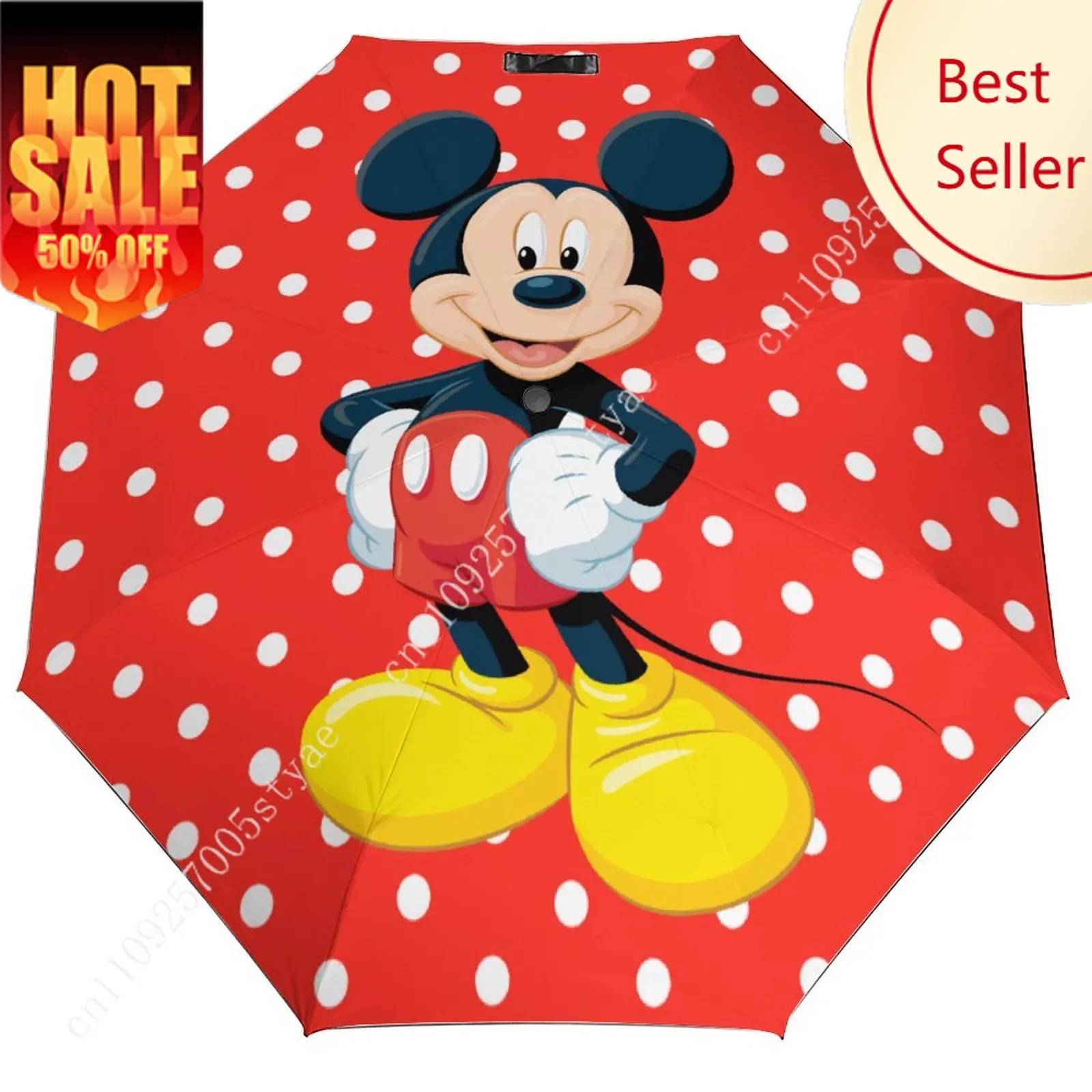 

Mickey Mouse Umbrella Disney Cartoon 3 Fold Auto Suitable Both Sunny Rainy Days Decoration Gifts Decor Custom Umbrella