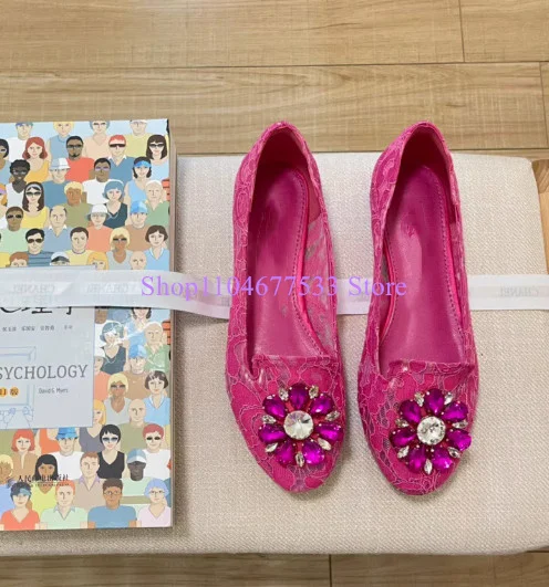 

Новые женские повседневные туфли-слингбэки с круглым носком, кружевом, кристаллами и стразами, модные, на плоской подошве