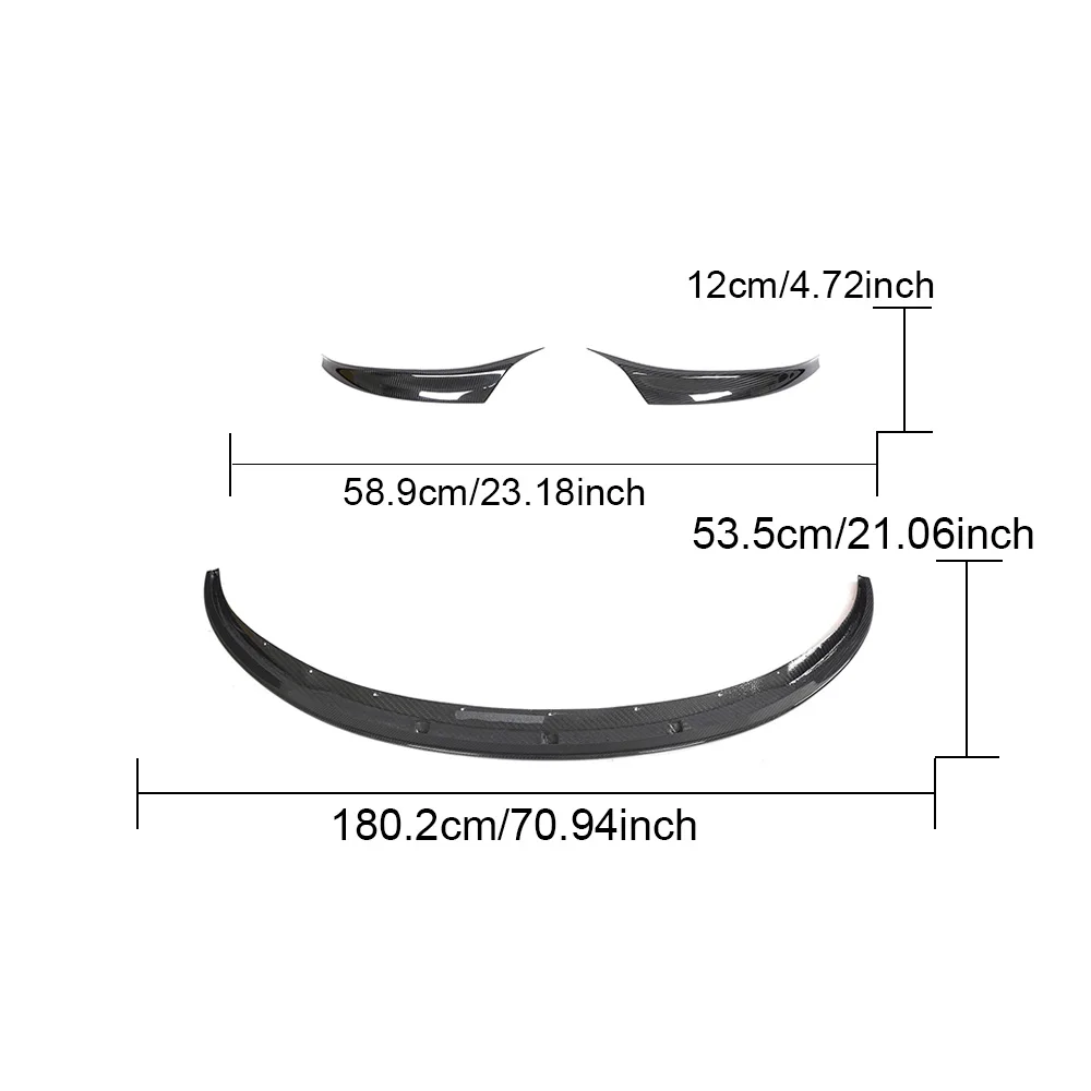 

Product Customization Carbon Fiber Front Bumper Lip Spoiler forTesla Model 3 Style Sedan 4-Door 2023 Carbon Black