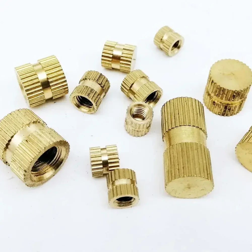 300pc  M3 M4 M6  M5 Type B Solid Brass Copper Injection Molding Knurl Thread Insert Nut Embedded Nutsert Single Pass Blind Hole