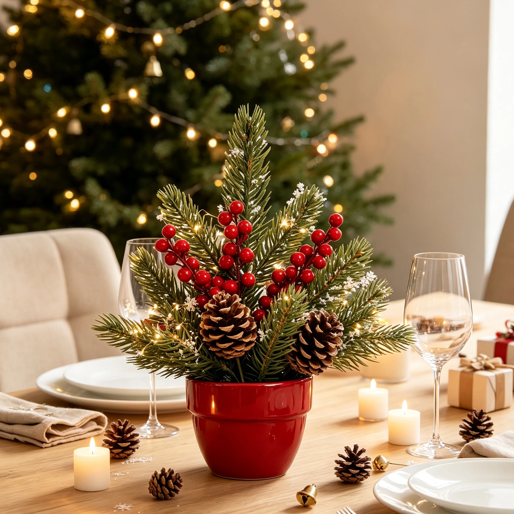 Christmas Tree Artificial - 20/40 Stück Künstliche Pflanzen Weihnachtsbaum Heimdekoration