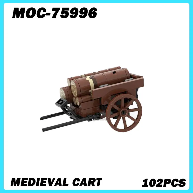 MOC-75996 Micro Architecture Series Medieval Cart Building Blocks DIY Model Bricks Puzzle Toy Education Children Birthday Gifts