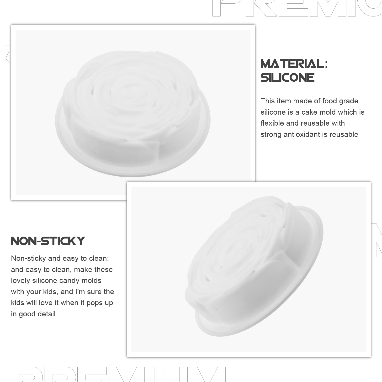 

Silicone Cake Mold Rose Shape Flower Mold Baking Tool Smooth Surface for DIY Cake Chocolate Fondant Baking Tool