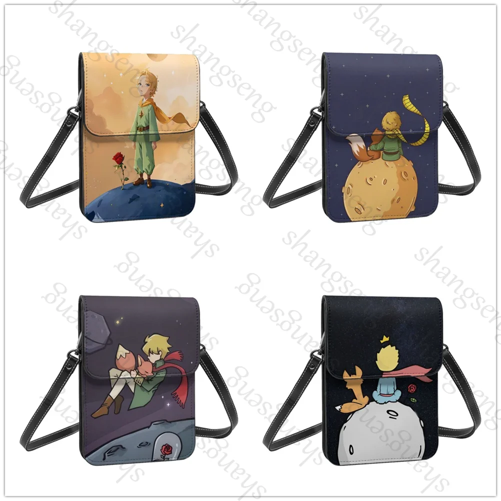 Sacs alertes onaux de dessin animé animé animé pour femmes, initiés par le petit prince, sac à bandoulière pour téléphone portable, sac à main pour fille, portefeuilles