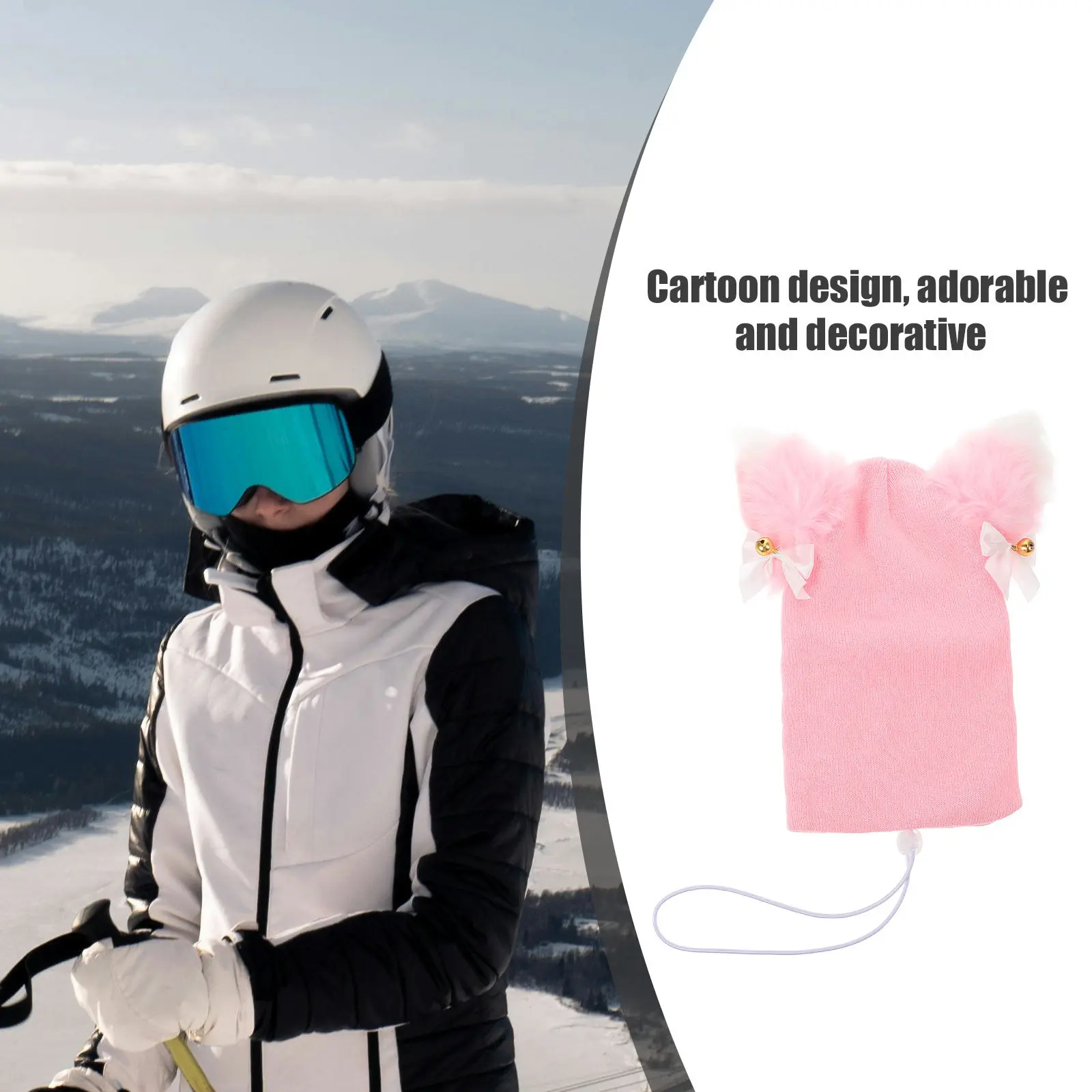 

Ski Cover Knitted Cute Cat Ears Cover for Adults Ski Snowboard Skateboard Multi Sport Snowboard Hat Covers