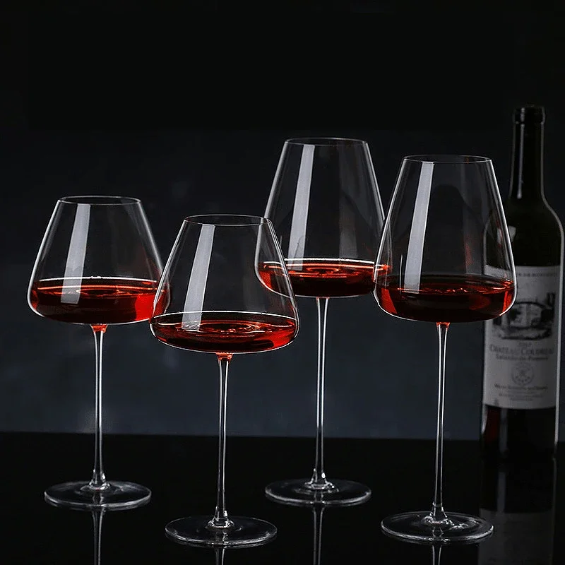 Creative 550-650Ml Convex Bottom Handmade Red Wine Glass Ultra-Thin Crystal Burgundy Bordeaux Goblet Art Big Belly Tasting Cup