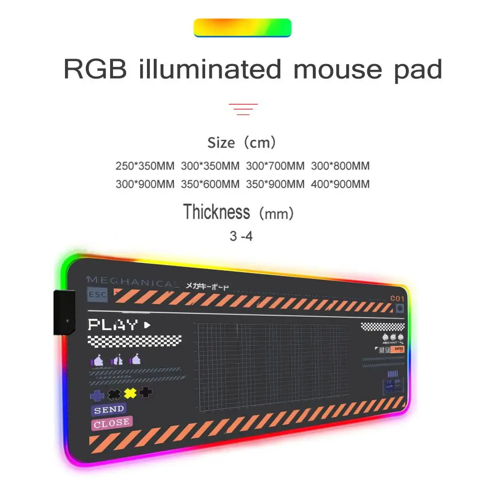 Alas Mouse Keyboard Mekanik Jepang untuk FPS eSports RGB Keyboard Gaming Ekstra Besar LED Matras Besar 1000x500mm XXL Gamer