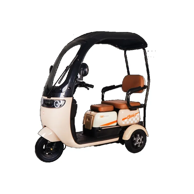 New leisure three-wheeled scooter with canopy curtain small household elderly ladies pick up and drop off children