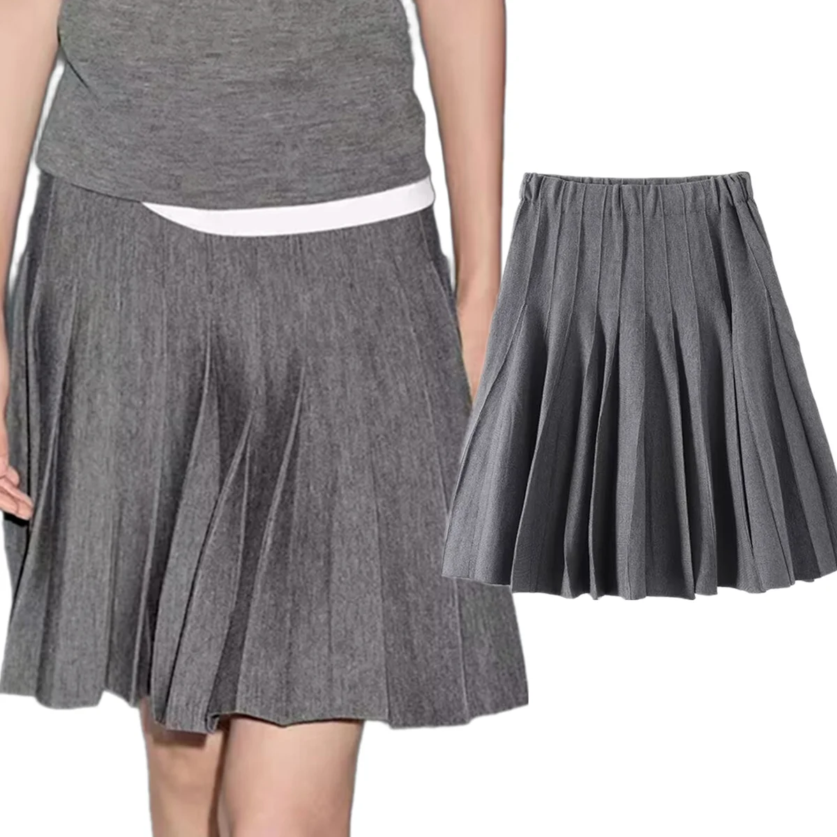 

Dave&Di минималистичный академический стиль плиссированная мини-юбка с высокой талией винтажная осенне-зимняя юбка женская одежда Faldas юбки женские