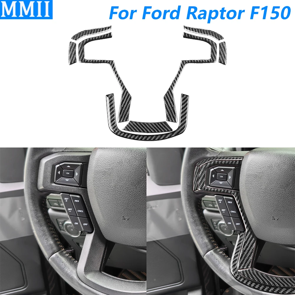 

Для Ford Raptor F150 F-150 2015-2020 углеродное волокно, кнопка рулевого колеса, подбородочная панель, накладка, автомобильные аксессуары, декоративная наклейка