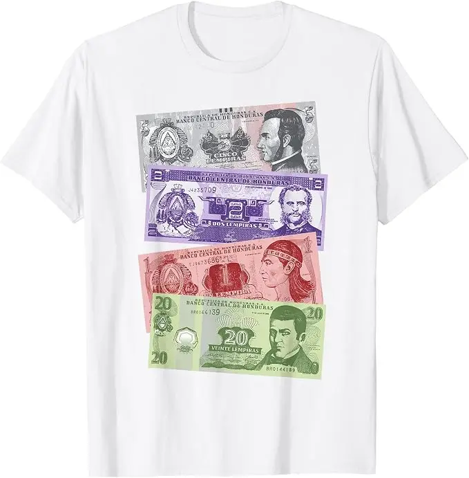 Honduras Billetes, Lempiras T-Shirt Y2k Persönlichkeits-Grafik-Bekleidung für Frauen Männer A Por Baleadas Catrachos Neuheits-Geschenk-T-Shirt-Oberteile – Detail 8