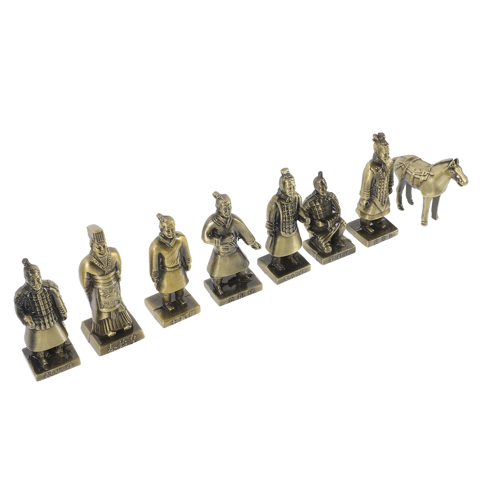 

Terracotta Warriors Figurines Metal Craft Statues Lightweight Small Desk Decorations Vintage Alloy Gifts Retro Emperor Adornment