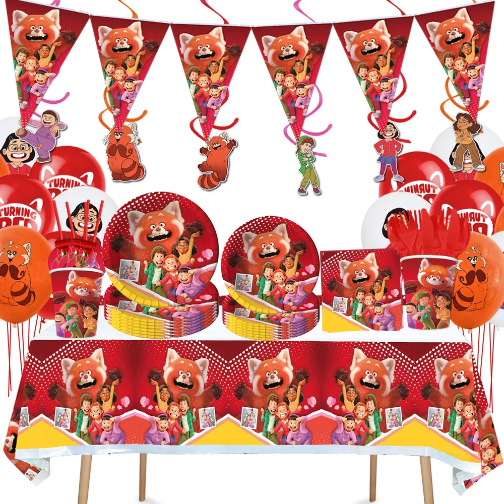 Disney-Décoration de ixd\'Anniversaire Rouge pour Enfants, Assiettes en Papier Britware, Gobelet en Papier, Nappe, Bannière, Poulet