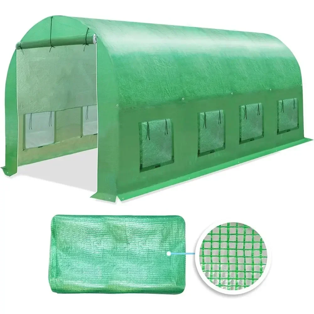 

16' x 7' x 7' Walk-In Outdoor Garden Greenhouse Replacement Cover - Green