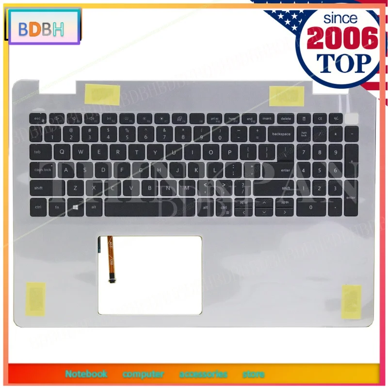 For Dell Inspiron 5593 Palmrest + Backlit Keyboard V5JHC 0V5JHC NO-Type-C Silver