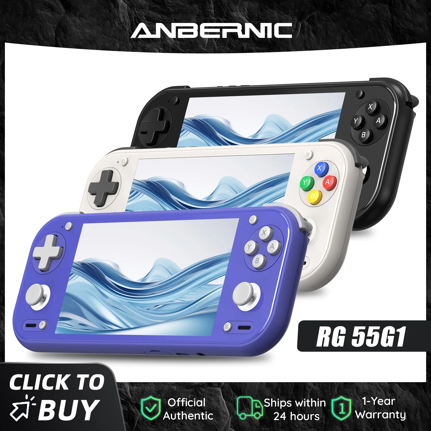Anbernic RG 55G1 5.5 Inch IPS Multi-touch Screen Android 14 RG55G1 Handheld Game Console Online Multiplayer 3D Hall Joystick