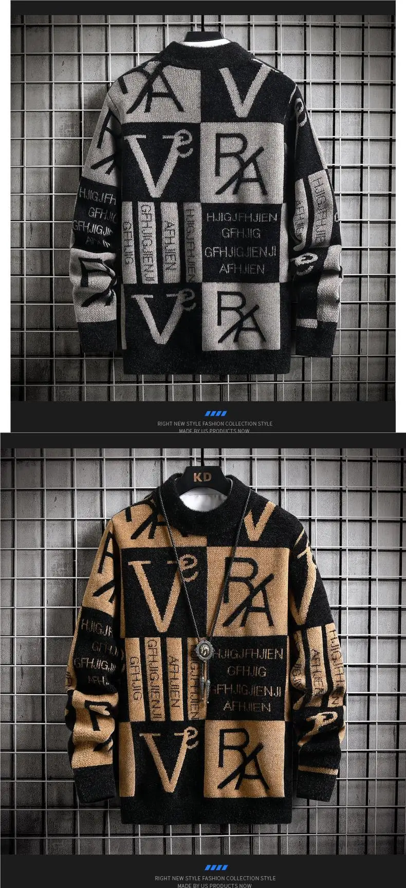 Fashion O-Neck Pullovers Men's Autumnr Winter Thicken Warm Knitwear Jumpers Y2k Streetwear Long Sleeve Knitted Sweaters for Men