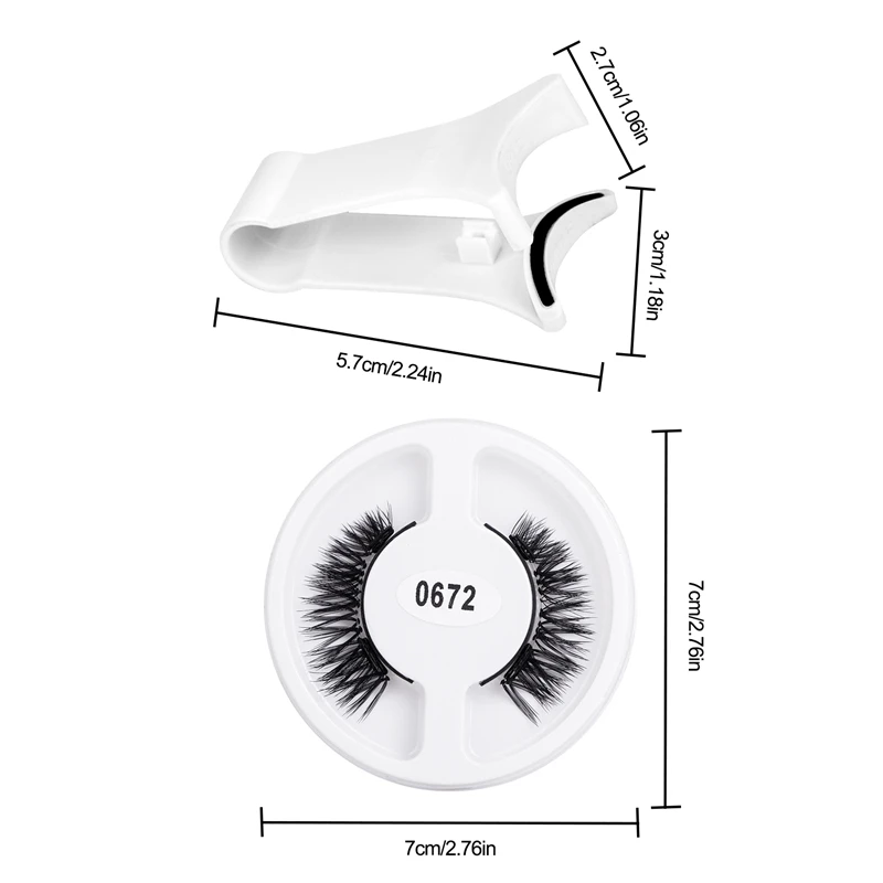 Soft and slender natual 2 magnet Point look long-lasting Portable strong eyelash extention with V-clip set