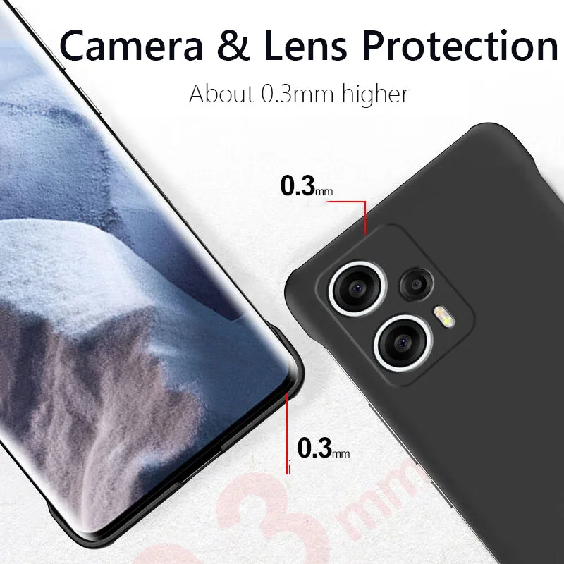 Frameless Slim Hard PC Back Cover, Caso à prova de choque para Xiaomi Poco F5 Pro, 5G, Matte