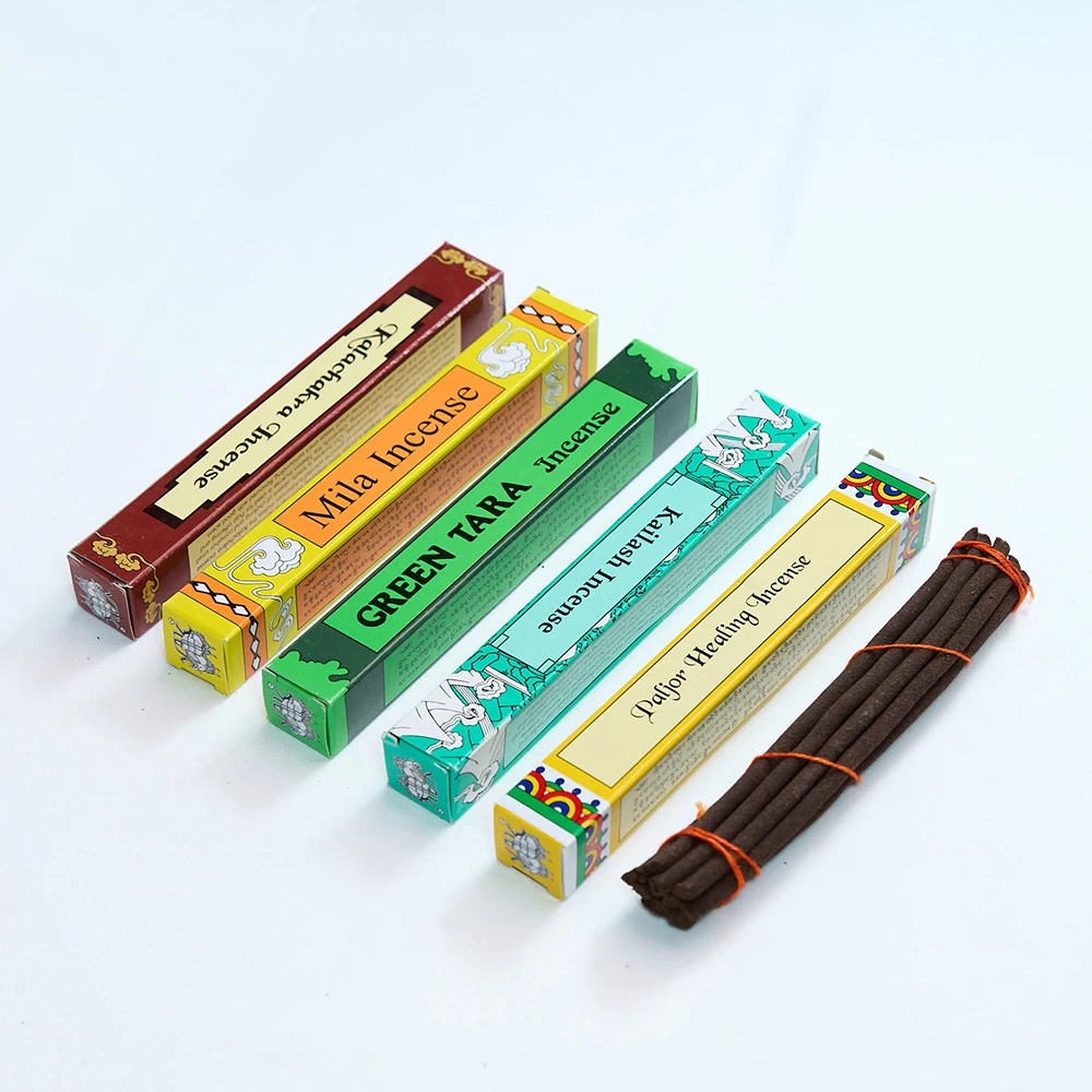 Nepal Green Tara Incense Sticks Five-box set, Natural Incense for Yoga Meditation & Buddhist Worship, Handmade Herbal Incense