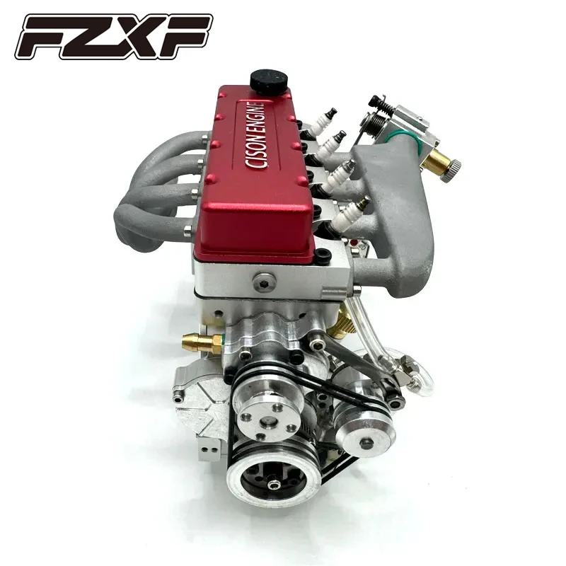 CISON L4-175 OHV Motore a benzina in linea a 4 cilindri 20.5CC Motore a quattro tempi raffreddato ad acqua Kit modello giocattolo di assemblaggio fai da te in metallo